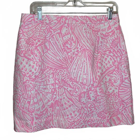 NWT Lily Pulitzer Pink and White Adaline Skirt in Pelican Pink Size 10 - Picture 1 of 7